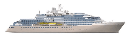 Drawing of Silversea Ship