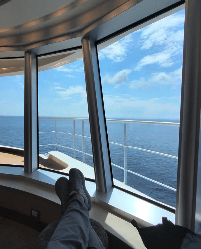 Relaxing in the Crow's Nest.